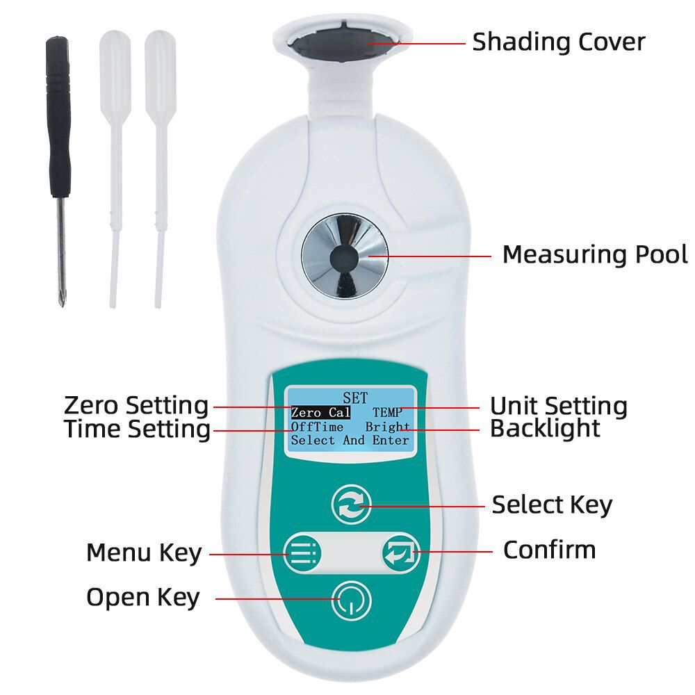 PAL-105 Brix Refractometer Sugar Meter 0-53% Brix Refractive Index Brix Meter Refractometer Brix Sugar Concentration High Precision