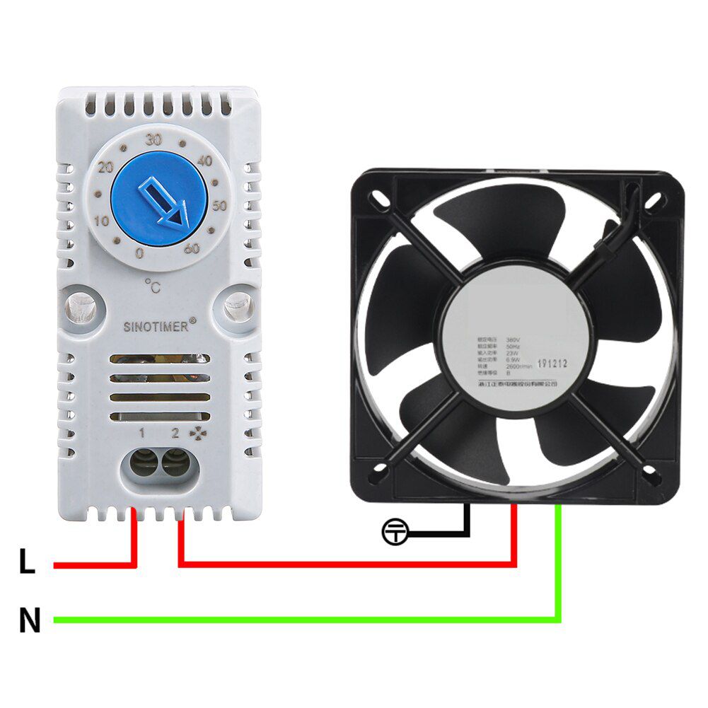 0-60°C Cabinet Mechanical Temperature Controller Normally Open/Closed Compact Thermostat Thermoregulator for Heating Cooling