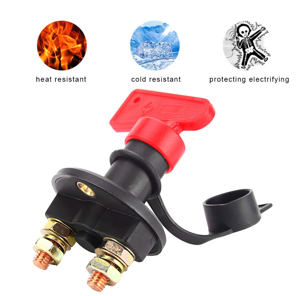 Car Battery Disconnect Switch Power Isolator 1 Removable Keys For Truck Marine ATV Cut Off Kill Switch Car Accessories