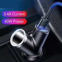 Car Charger 40W Double USB Shunt For iPhone Samsung Xiaomi mi 3.4A Fast Car Charger Power Adapter Car Cigarette Lighter