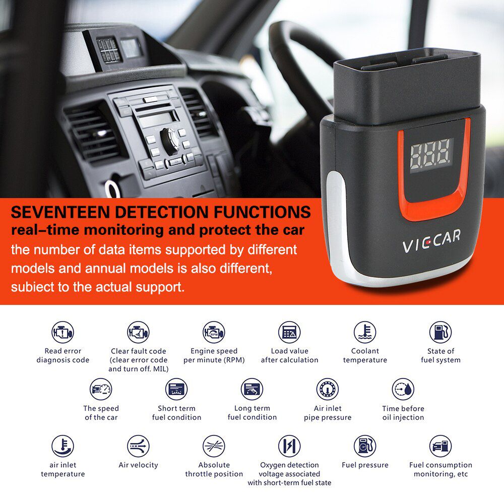 For Android/IOS WIFI ELM 327 OBD2 Elm327 OBD USB Scanner Code Reader Viecar VP004 VP002 ELM327 V2.2 Car Diagnostic Auto Tool