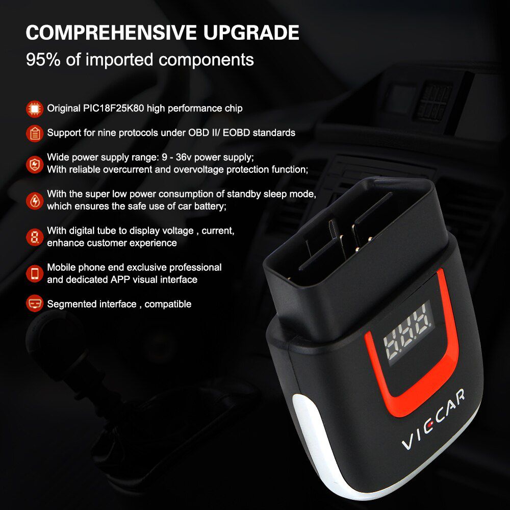 For Android/IOS WIFI ELM 327 OBD2 Elm327 OBD USB Scanner Code Reader Viecar VP004 VP002 ELM327 V2.2 Car Diagnostic Auto Tool