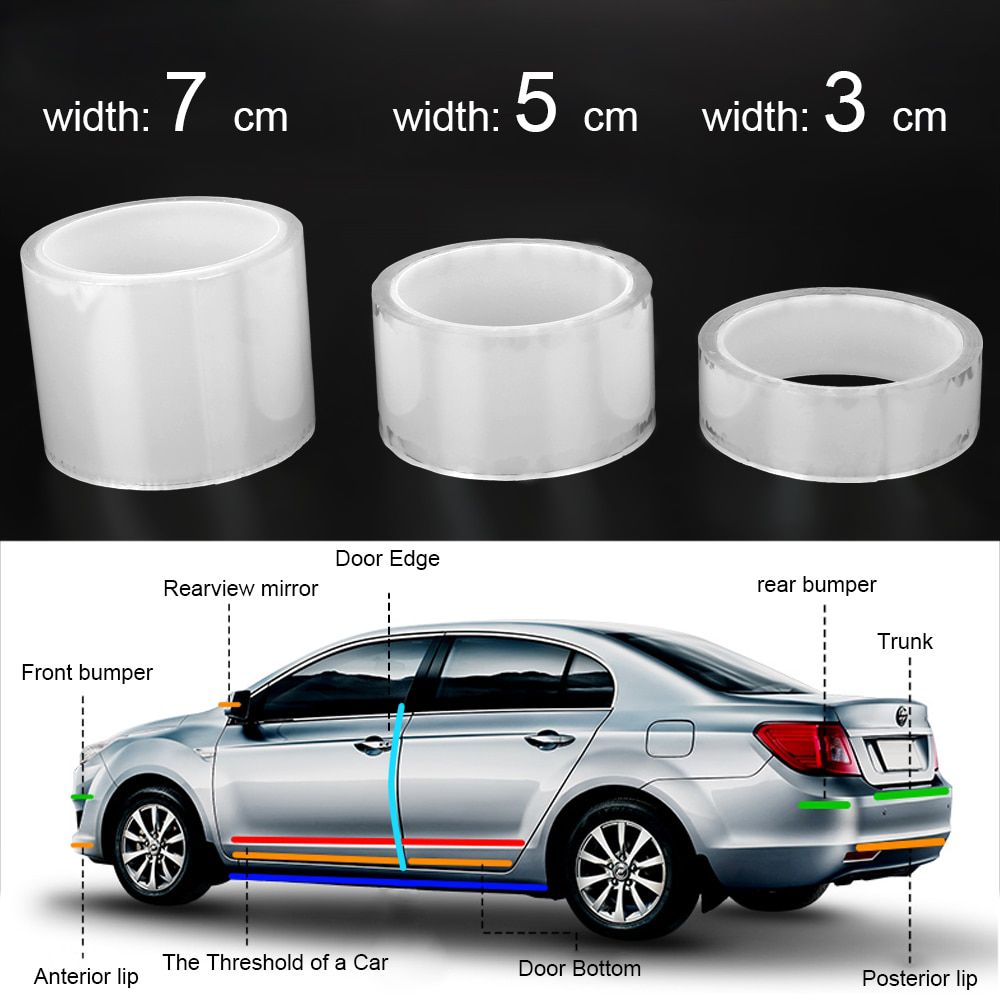 Car Door Edges Guard Door Scratch Protector Anti-scratch Wrap Car Trunk Door Sill Sticker Paint Protection Film Styling Moulding