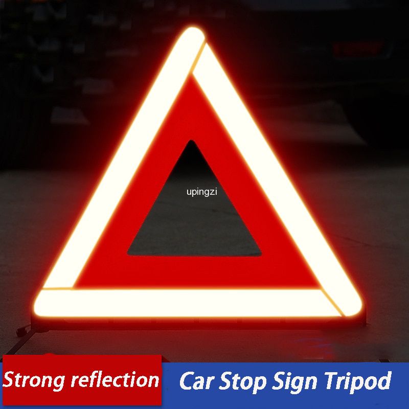 Car Emergency Breakdown Warning Triangle Car Stop Sign Tripod Road Flasher Triangle Emergency Warning Sign