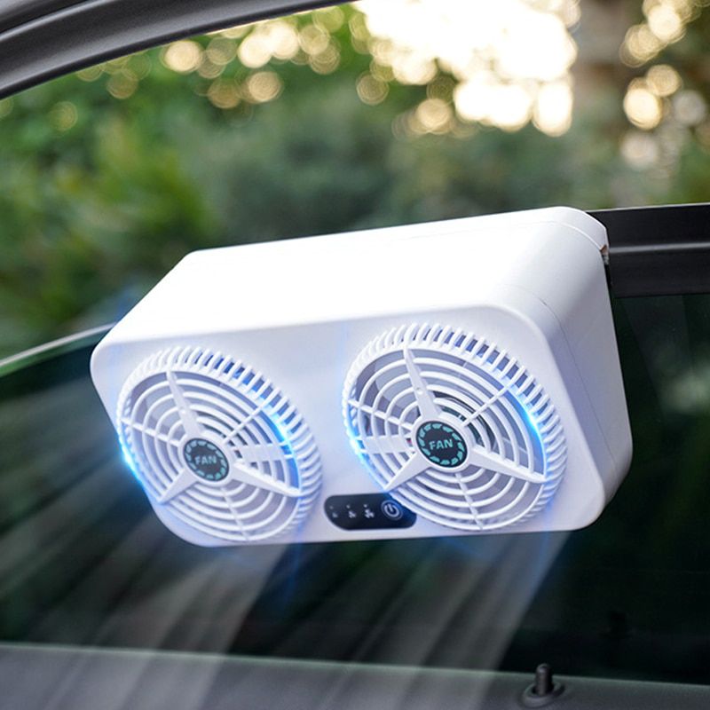 Car Exhaust Fan Auto Portable USB Electric Dual Fans Car Cooling Table Desk Home Ventilation Cooler 3 Speed Air Circulation Fan