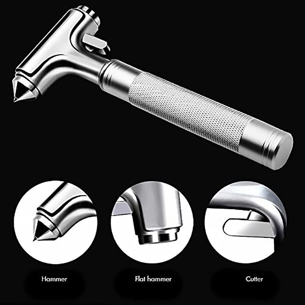 Premium Car Glass Breaker with Seat Belt Cutter Automotive Safety Hammer mergecy Escape Tool Vehicle Hard Aluminium Alloy Hammer