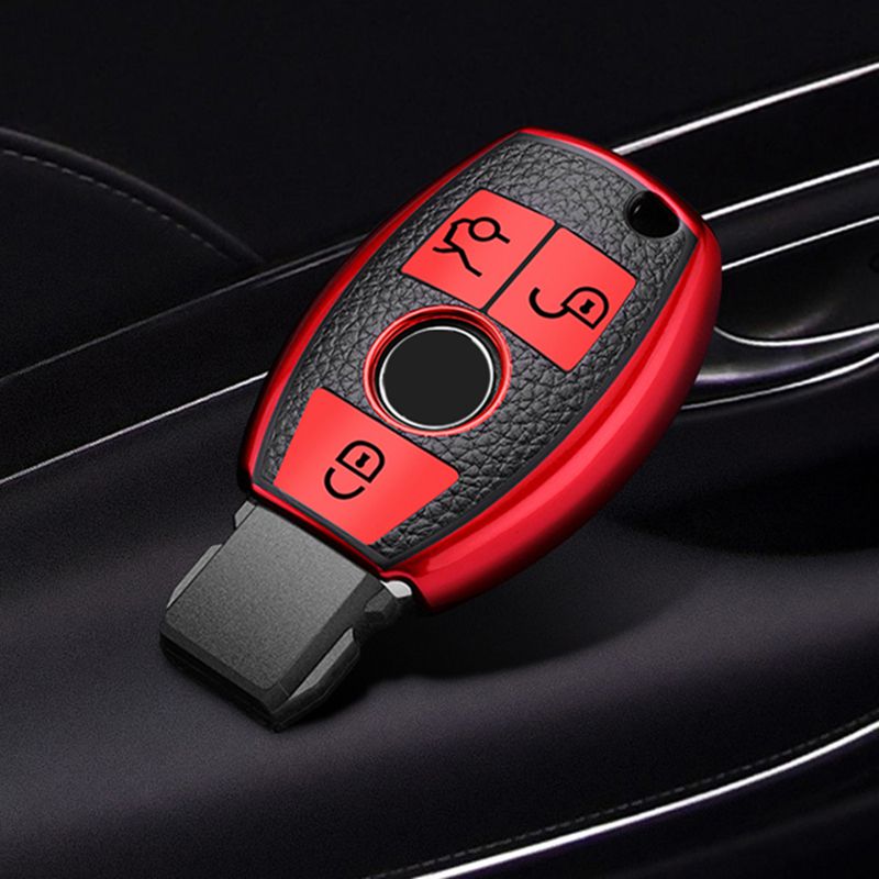 Car Key Case Cover Key Bag For Mercedes Benz A B C S Class AMG CLA GLC GLA W221 W204 W205 W176 Holder Shell Keychain Accessories