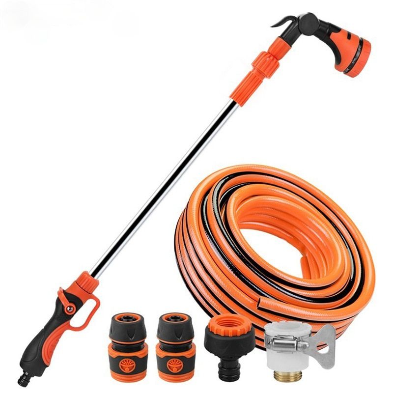 Telescopic Long Pole  Washer Water Gun Spray Durable Powerful High Pressure Power Water Gun Car Wash Jet Watering Kit