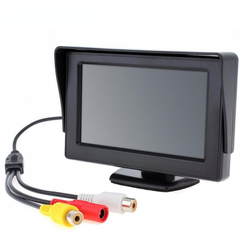 4.3 Inch Car Monitor Auto Parking System Car Reversing Parking Monitor With 2 video input Rearview camera optional