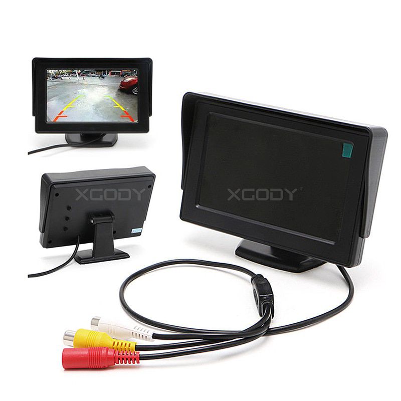 4.3 Inch Car Monitor Auto Parking System Car Reversing Parking Monitor With 2 video input Rearview camera optional