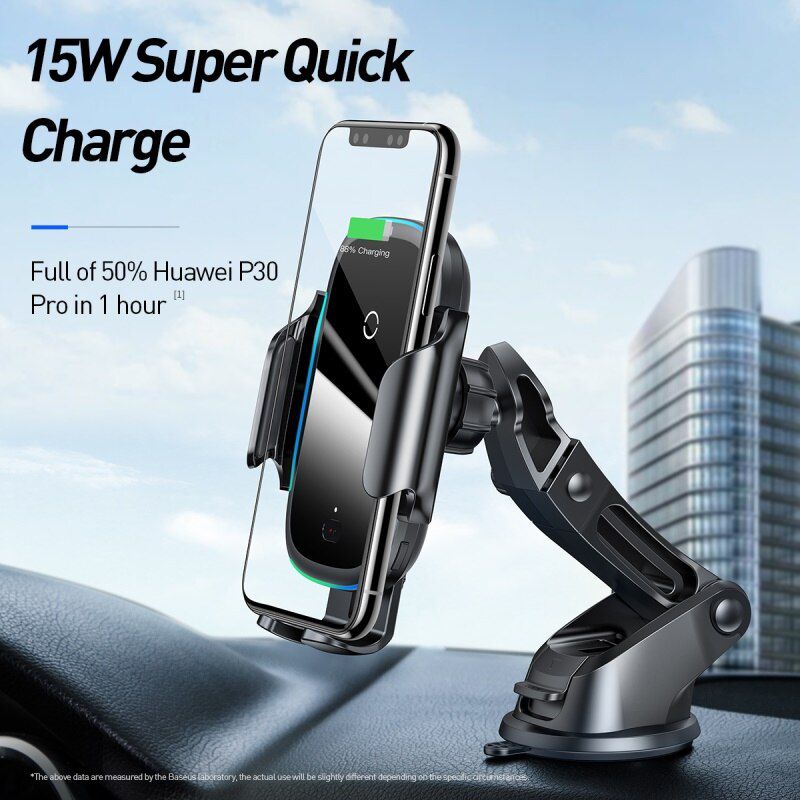 Car Phone Holder Wireless Charger Mobile Smartphone Support 15W Qi Wireless Charging Cell Phone Stand Cellphone Bracket