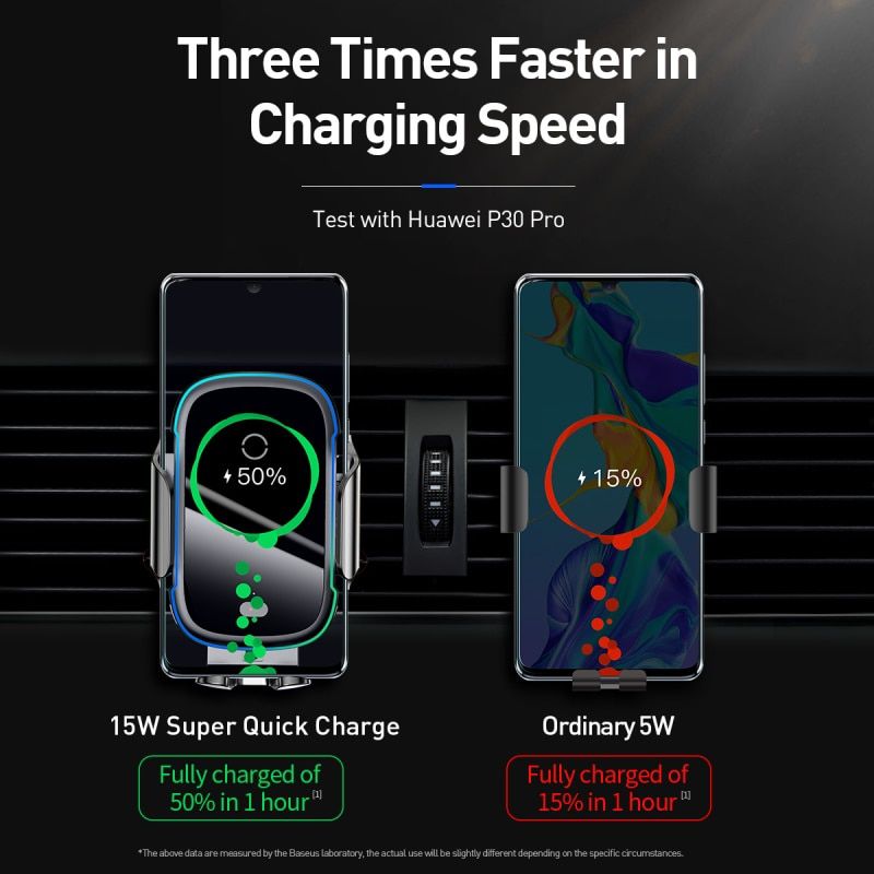 Car Phone Holder Wireless Charger Mobile Smartphone Support 15W Qi Wireless Charging Cell Phone Stand Cellphone Bracket