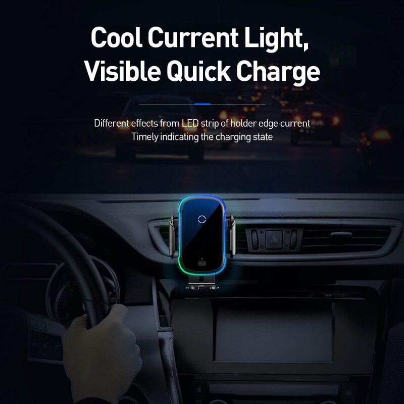 Car Phone Holder Charger For iPhone 11 Pro Max Samsung Fast Wireless Charging Intelligent 15W Qi Wireless Car Charger