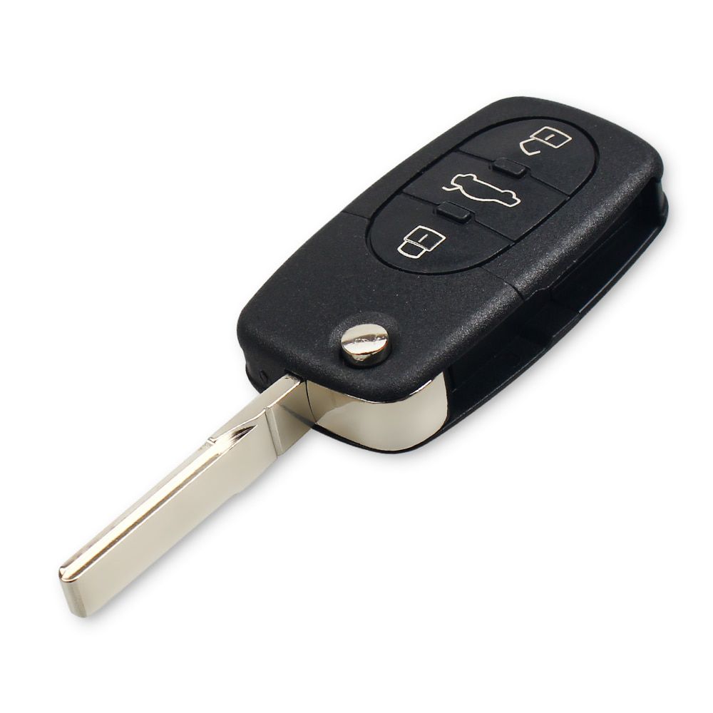 Car Remote Flip Key 3 Buttons For Audi A3 A4 A6 A8 B5 TT RS4 Quattro 1994 - 2004 Old Models 433Mhz ID48 Chip HU66 Blade