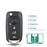 Car Remote Key For Fiat Tipo Toro 500X 2016-2018 4A Chip 433.92MHz Original SIP22 Blade Auto Smart Control Car Flip Key