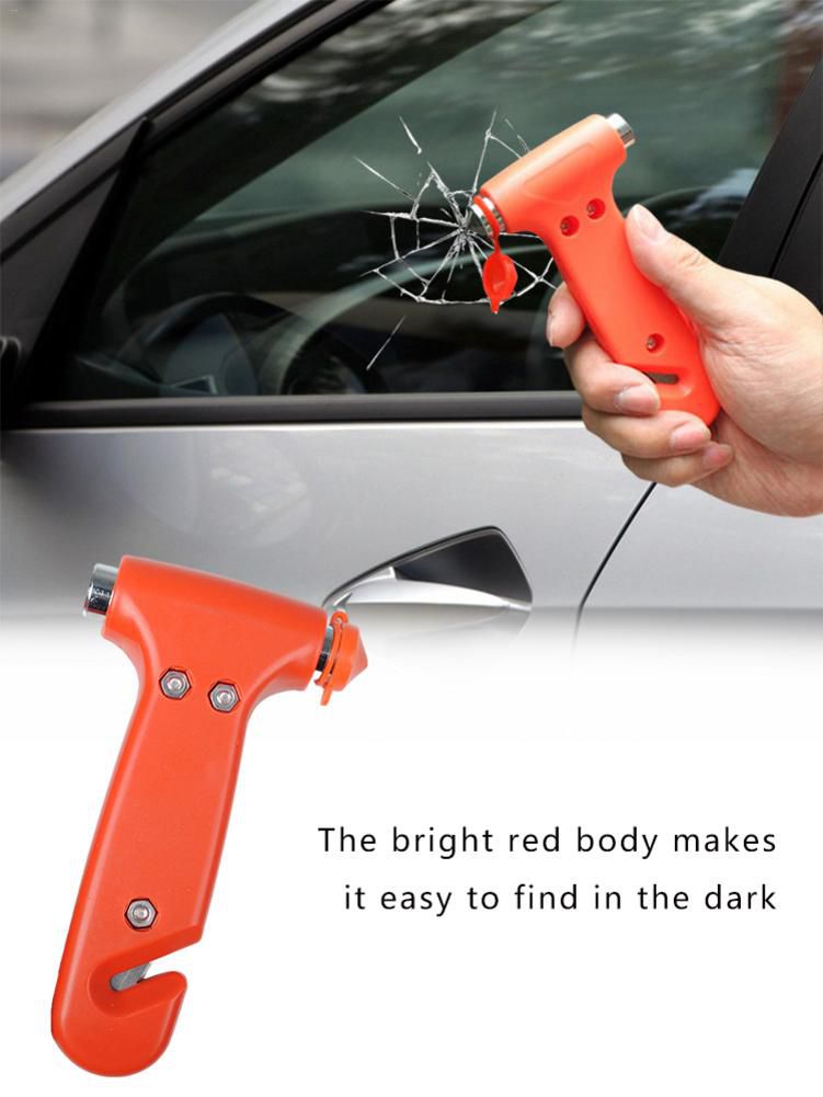 2-in-1 Car Safety Hammer Emergency Car Hammer Glass Breaker Cutter Window Broken Escape Blade Multi Mini Tool