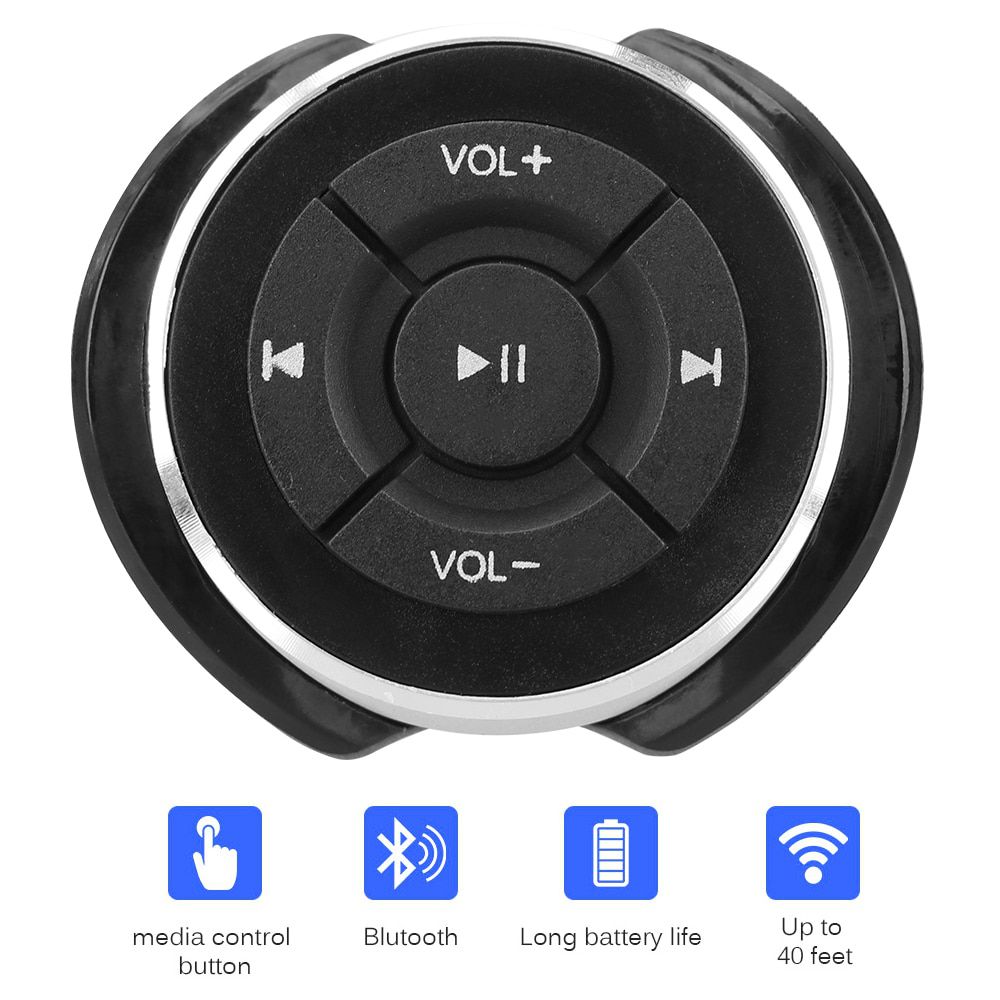 Car Steering Wheel Wireless Remote Controls For IOS Android Phone Tablet Motorcycle Bike Bluetooth Media Volume Button