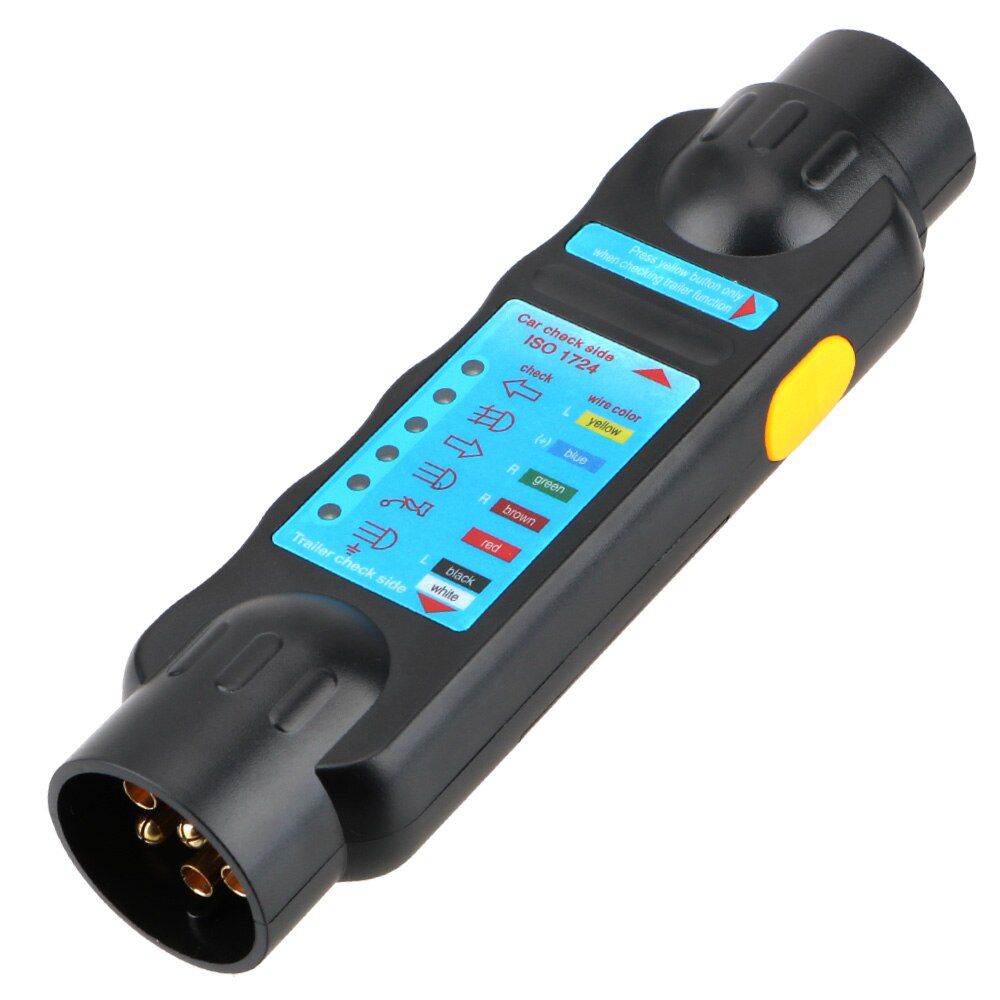 7 Pin 12V Car Towing Light Tester Towing Tow Bar Light Wiring Tester Trailer Circuit Connection Test Plug Socket Diagnostic Tool