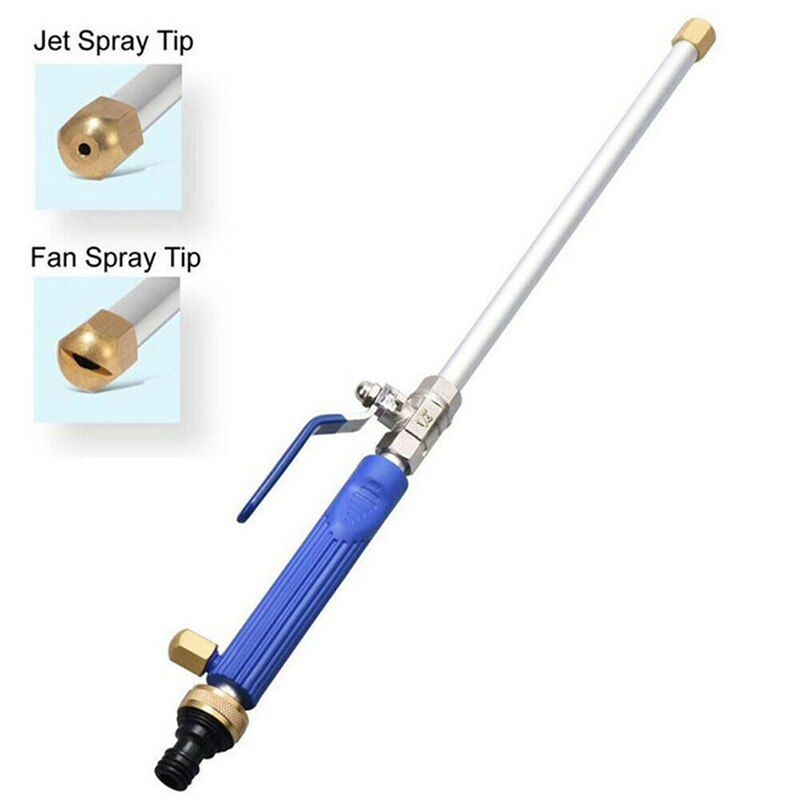 Car Wash Stainless Steel Long Rod Water Gun High Pressure Water Gun Garden Watering Flower Flushing Car Wash Tool Metal