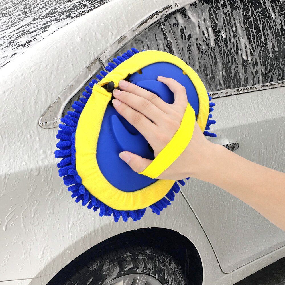 Car Wash Brush Cleaning Mop Telescoping Long Handle Chenille Broom Cleaning Brushes With Sponge Auto Accessories