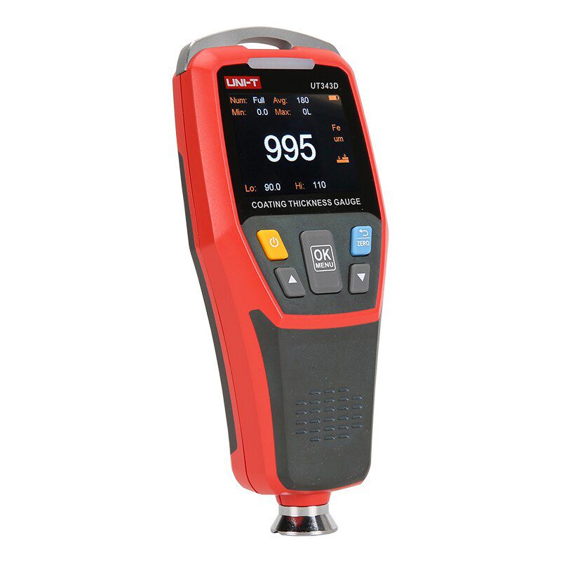 UNI-T UT343D Thickness Gauge Digital Coating Gauge Meter Cars Paint Thickness Tester FE/NFE Measurement with USB Data Function