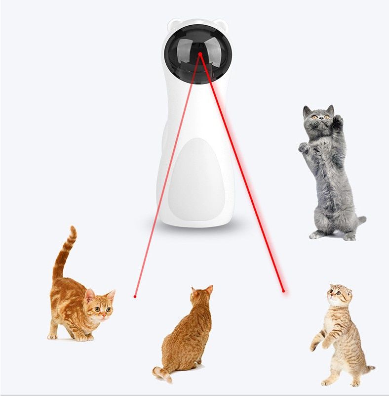 Cat Interactive Toy LED Laser Funny Toy Automatic laser cat Toy Auto Rotating Cat Exercise Training Entertaining Toy Multi-Angle