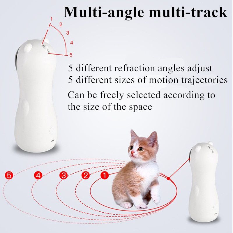 Cat Interactive Toy LED Laser Funny Toy Automatic laser cat Toy Auto Rotating Cat Exercise Training Entertaining Toy Multi-Angle