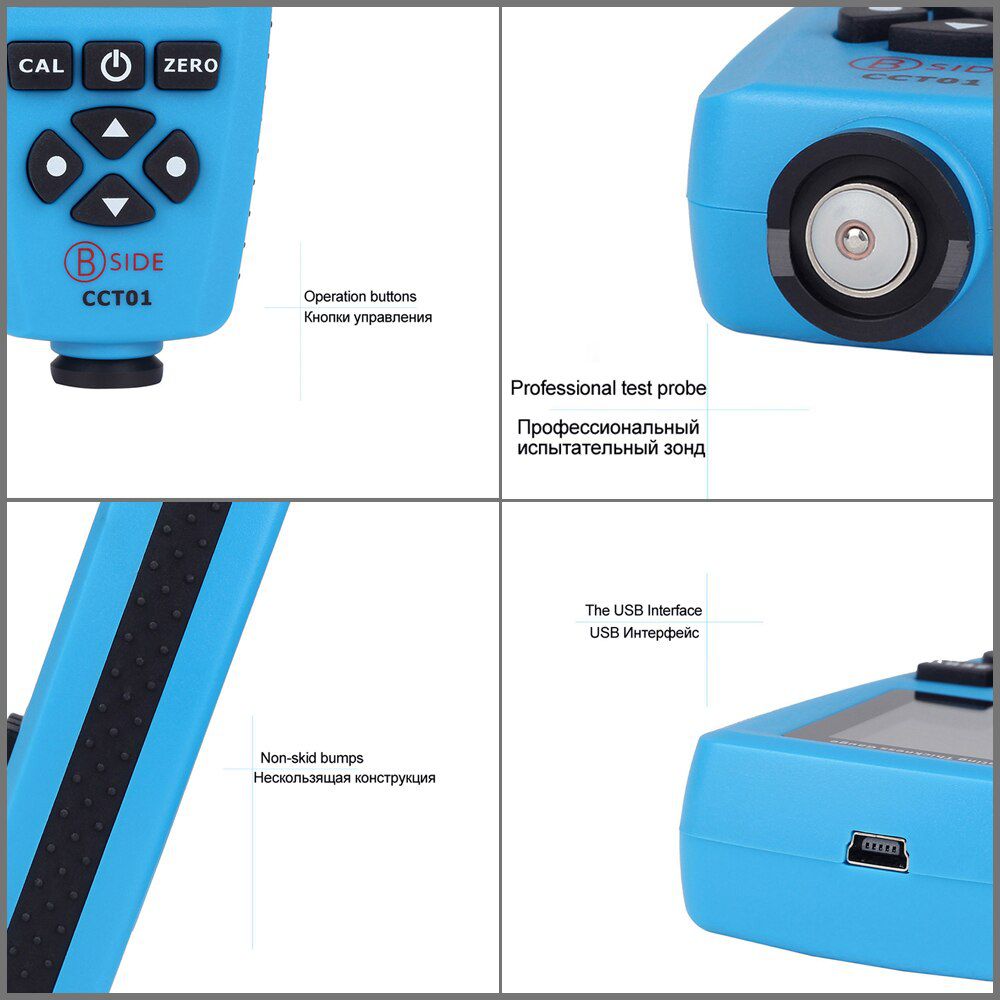 CCT01 Digital Coating Thickness Gauge 1 micron Accuracy 0-2000um Car Paint Film Thickness Tester  Meter Measuring FE/NFE