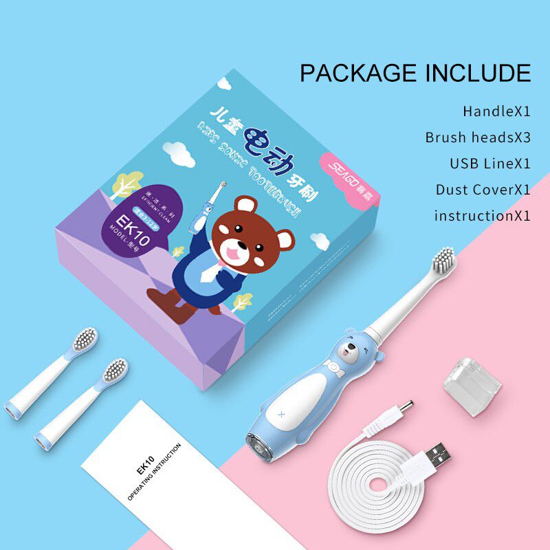 Children Electric toothbrush Sonic Wave 3-6-12 Year Old Over Child Student Soft Hair Chargeable Waterproof