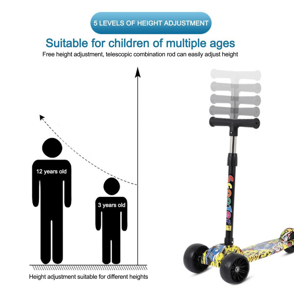 Children's Scooter High Quality Lightweight Fast Folding Adjustable Height Widened Pedals Strong Bearing Capacity Scooter