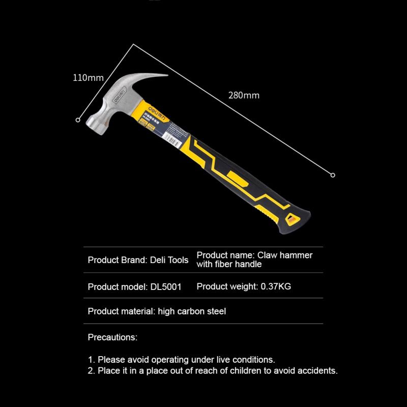 Claw Hammer Woodworking Nail Hammer Portable Tools Non-slip Electrical Plumbing Repair Hand Tool Instruments