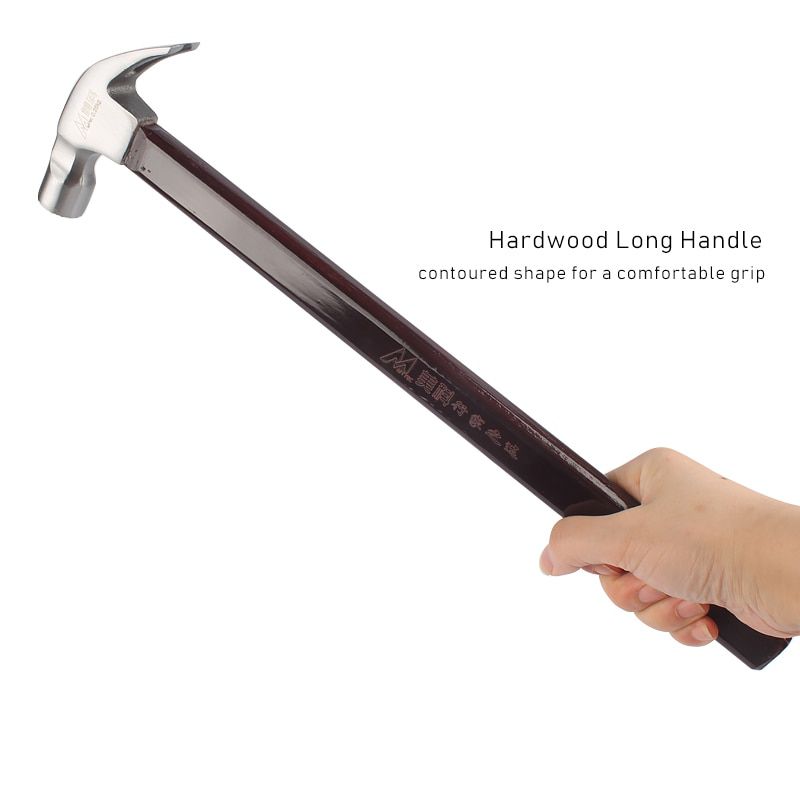 500G Claw Hammer for Woodwork Magnetic Steel Nail Hammer Round Head Wood Handle Multifunctional Building Tools