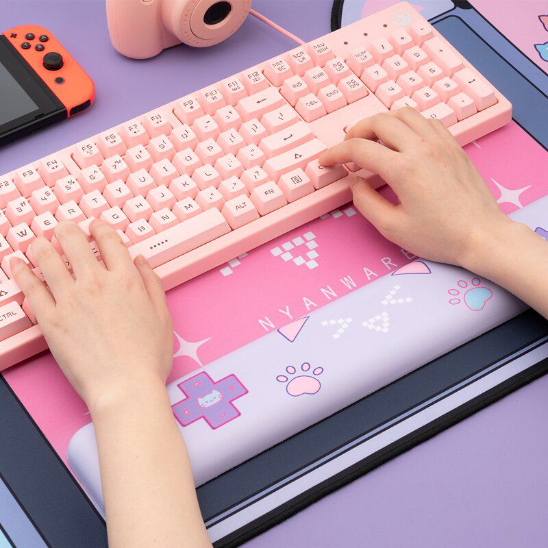 Cute Cat Ear Big Mouse Pad Computer Keyboard Desk Mat Large Gamer mousepad Pink Girl Cartoon Kawaii Gaming Accessories