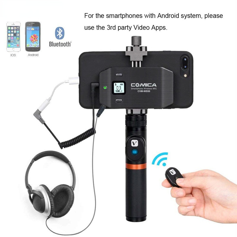 CVM-WS50 6 Channels Smartphone Wireless Lavalier Lapel Microphone System for iPhone Samsung Huawei Phones/DSLR Cameras