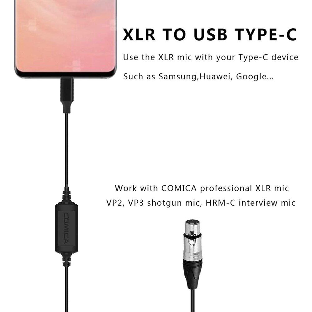 CVM-XLR-UC XLR to USB C Microphone Cable, XLR Female to USB C Audio Adapter for USB Type C Smartphones