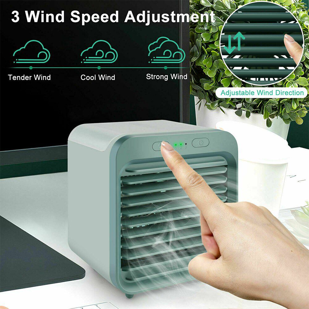 New Portable Mini Personal Air Conditioner Desktop Air Cooling Fan 3 Gear USB Air Cooler Fan Humidifier Purifier for Home Office