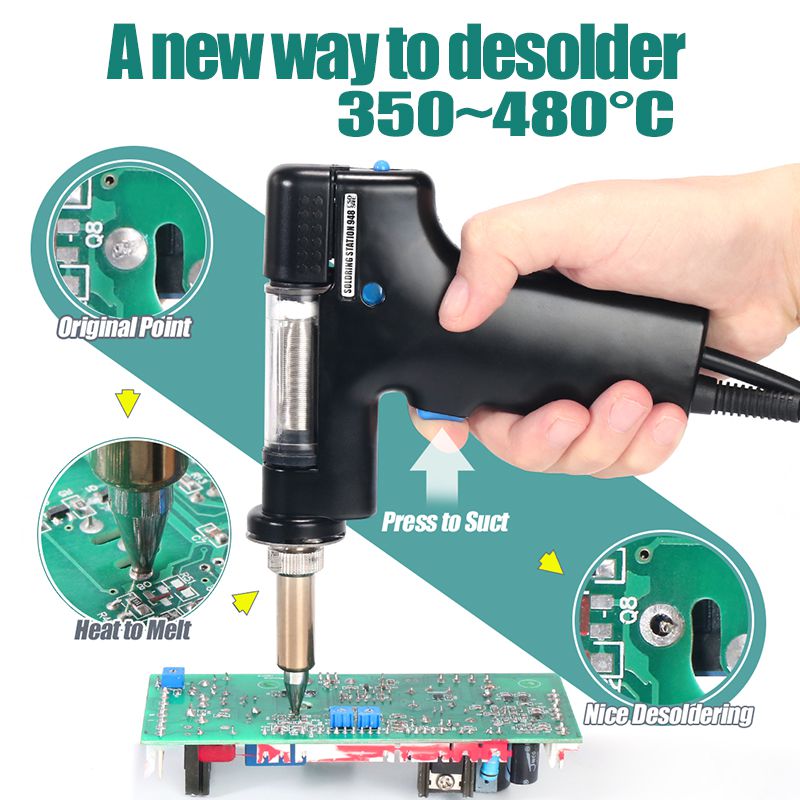 YIHUA 948-I Digital Display Soldering Station Suction 90W Temperature Adjustable Soldering Iron Tin Gun Desoldering Station