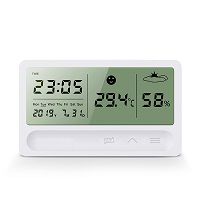 HS-21 Digital Indoor Hygrometer Thermometer Accurate Temperature Digital Humidity Meter With Date/Time Display Alarm Clock In Bedroom