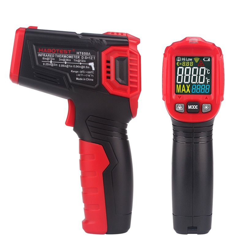 Digital Infrared Thermometer Handheld Temperature Meter Indicator Gun Laser Thermometer Pyrometer Touchless HT650A