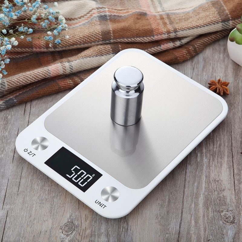 10kg Large Digital Kitchen Stainless Steel Scale 10000g 1g Kitchen Cooking Food Diet Weight Balance Electronic Scales ml oz LB