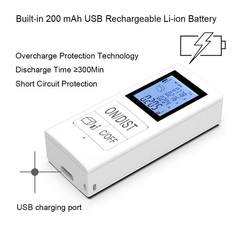 Mini Digital laser distance meter Rechargeable Measure 98 Ft/30M Home Use Measurement Tool 0.03-30m rangefinder