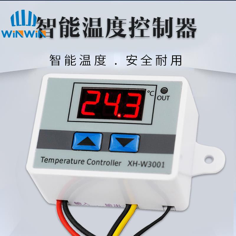 10A 12V 24V 220VAC Digital LED Temperature Controller XH-W3001 For Incubator Cooling Heating Switch Thermostat NTC Sensor