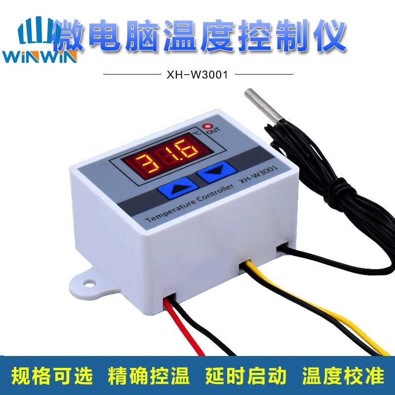 10A 12V 24V 220VAC Digital LED Temperature Controller XH-W3001 For Incubator Cooling Heating Switch Thermostat NTC Sensor