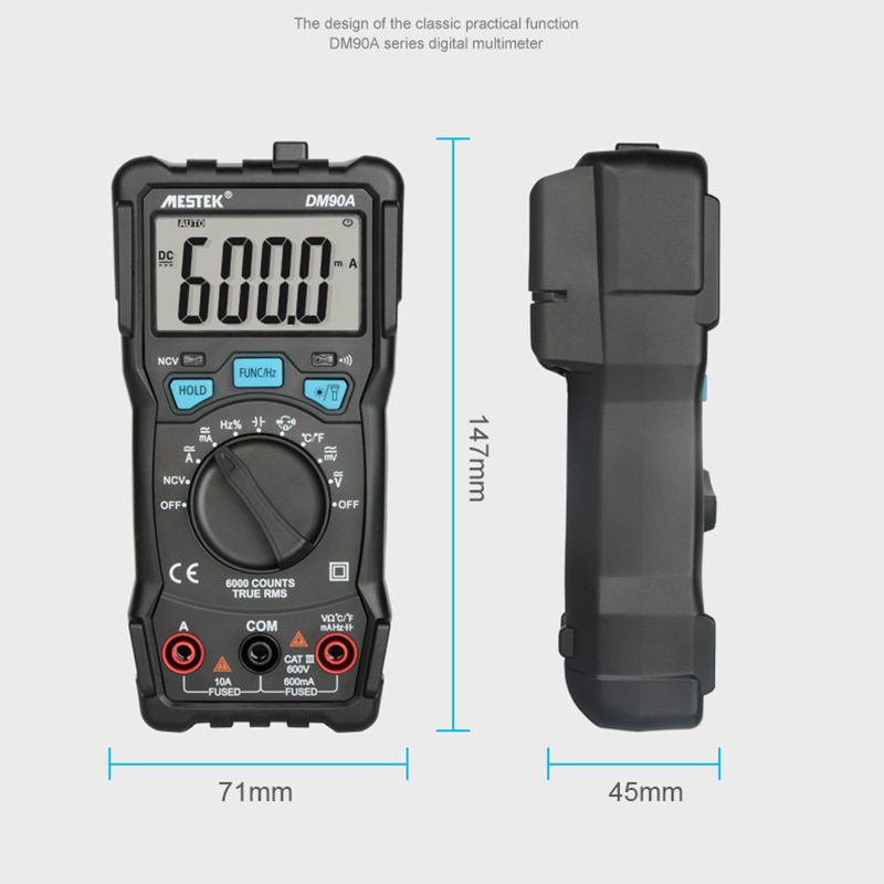 Digital Multimeter 6000 Counts High Speed Auto Range Tester Intelligent NCV True RMS Temperature Universal Multimetro