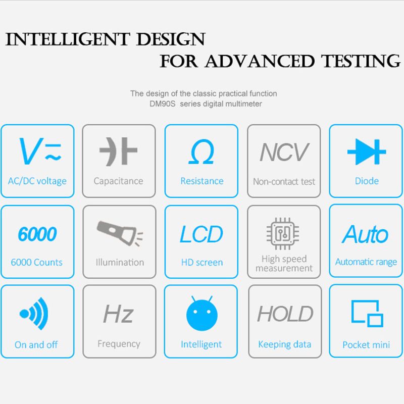 Digital Multimeter 6000 Counts High Speed Auto Range Tester Intelligent NCV True RMS Temperature Universal Multimetro