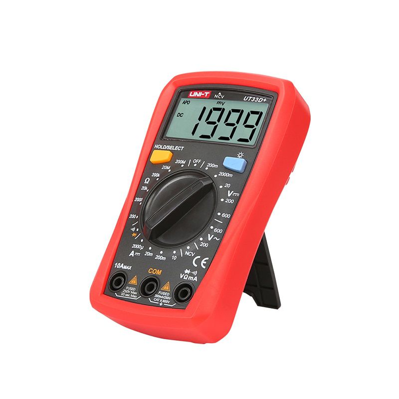 UNI-T UT33D+ Mini Digital Multimeter 600V NCV Palm Size Manual Range AC DC Voltmeter Ammeter Resistance Capatitance Tester