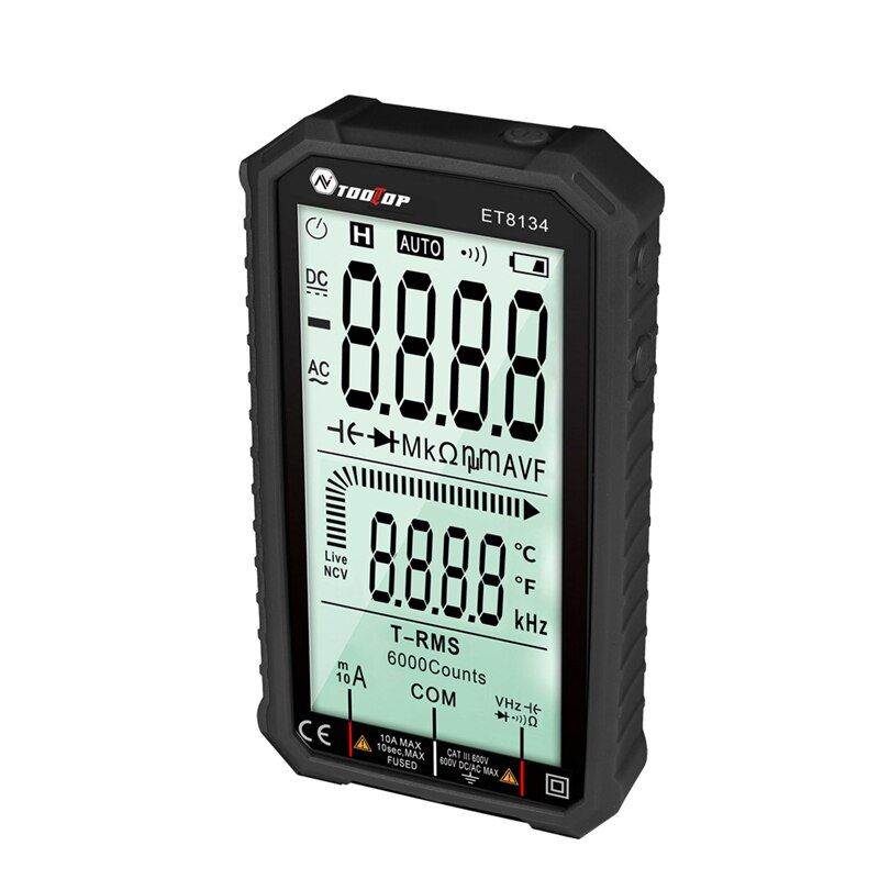 Digital Multimeter 4.7" LCD Display AC Direct Current Voltage DC Current Capacitance Resistance Temp Measuring Tools