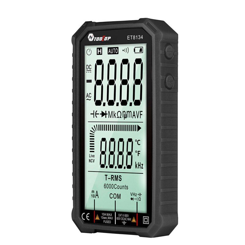 Digital Multimeter 4.7" LCD Display AC Direct Current Voltage DC Current Capacitance Resistance Temp Measuring Tools