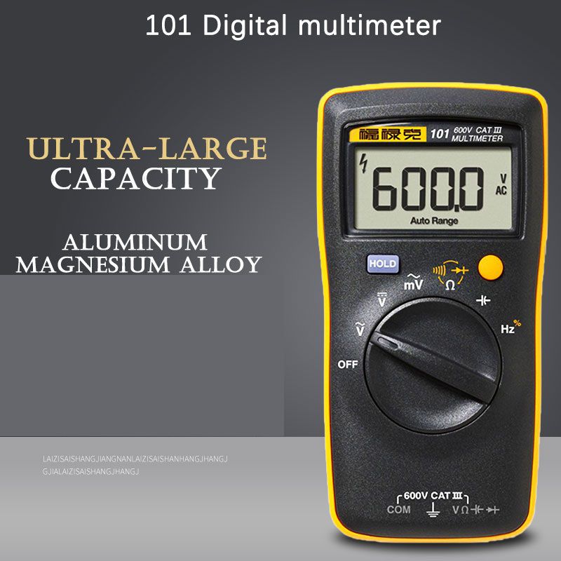 F101 Mini Digital Multimeter auto range for AC/DC Voltage Resistance Capacitance Frequency duty cycle tester