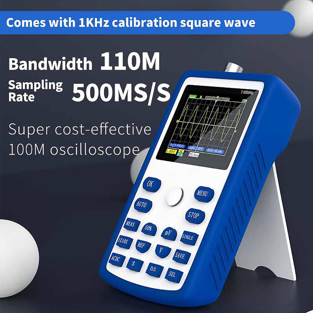 FNIRSI-1C15 Professional Digital Oscilloscope 500MS/s Sampling Rate 110MHz Analog Bandwidth Support Waveform Storage